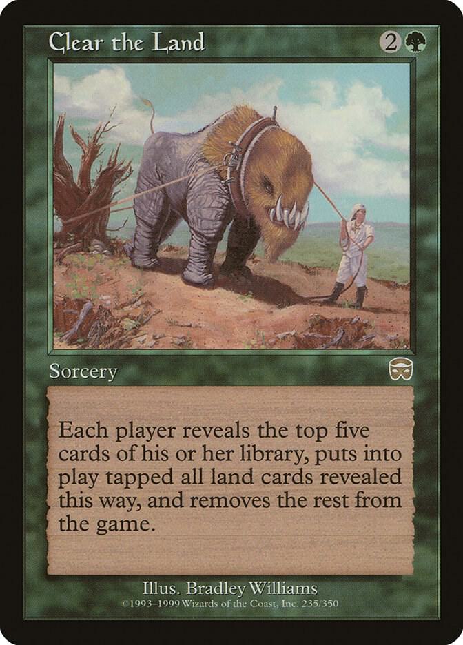 Magic Clear the Land #235 Mercadian Masques Rare Foil Lightly Played English Trading Card — catalog front, TCGplayer SKU 841144