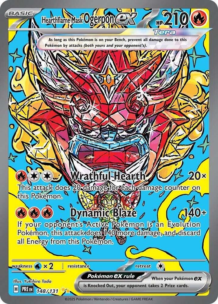 Pokémon Hearthflame Mask Ogerpon ex #148/131 SV: Prismatic Evolutions Special Illustration Rare Holofoil Near Mint English Trading Card — catalog front, TCGplayer SKU 8489663