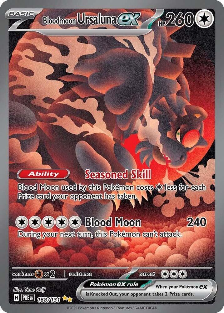 Pokémon Bloodmoon Ursaluna ex #168/131 SV: Prismatic Evolutions Special Illustration Rare Holofoil Near Mint Trading Card