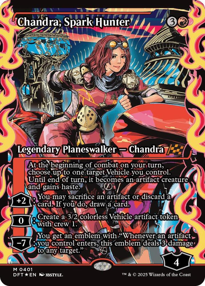 Magic Chandra, Spark Hunter #401 Aetherdrift Showcase Foil Near Mint English Trading Card — catalog front, TCGplayer SKU 8523829