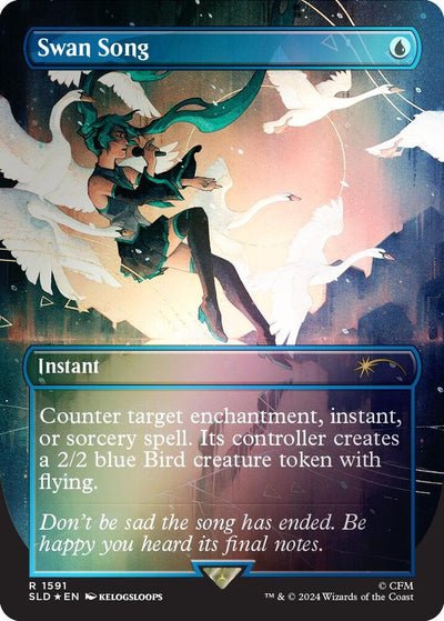 Magic Swan Song (1591) #1591 Secret Lair Drop Series Rainbow Foil Foil Near Mint Trading Card