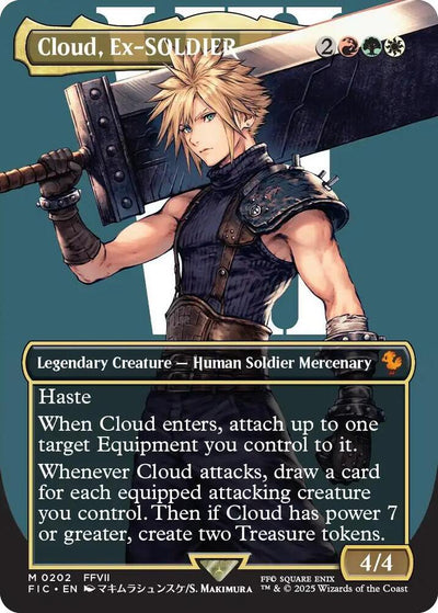 Magic Cloud, Ex-SOLDIER #202 Commander: FINAL FANTASY Borderless Non-Foil Near Mint Trading Card