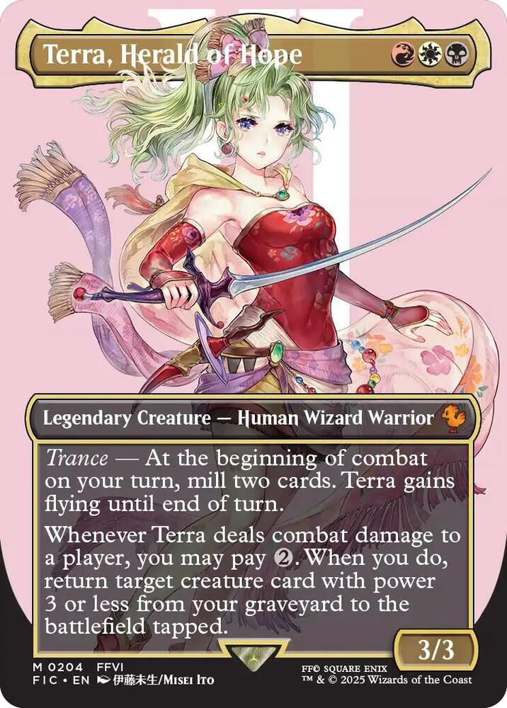 Magic Terra, Herald of Hope #204 Commander: FINAL FANTASY Borderless Non-Foil Near Mint Trading Card
