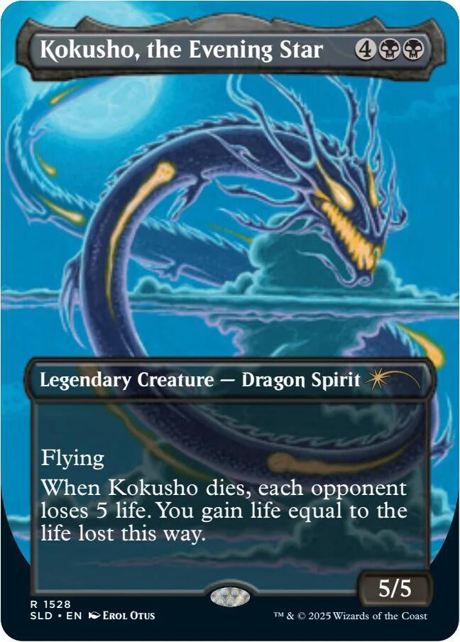Magic Kokusho, the Evening Star #1528 Secret Lair Drop Series Rainbow Foil Foil Near Mint Trading Card
