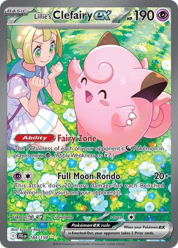 Pokémon Lillie's Clefairy ex #184/159 SV09: Journey Together Special Illustration Rare Holofoil Near Mint Trading Card