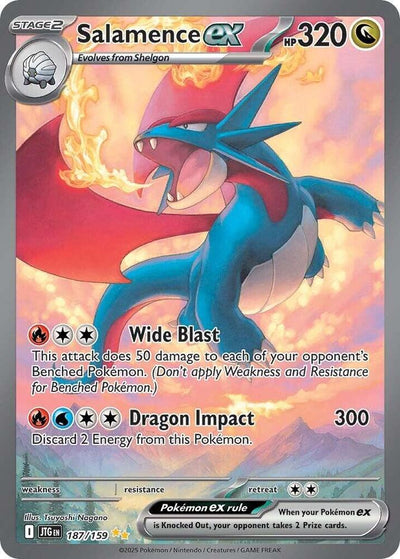 Pokémon Salamence ex #187/159 SV09: Journey Together Special Illustration Rare Holofoil Near Mint Trading Card