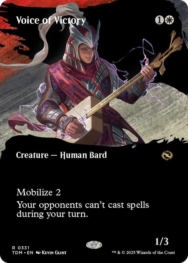 Magic Voice of Victory #331 Tarkir: Dragonstorm Borderless Foil Near Mint English Trading Card — catalog front, TCGplayer SKU 8611649