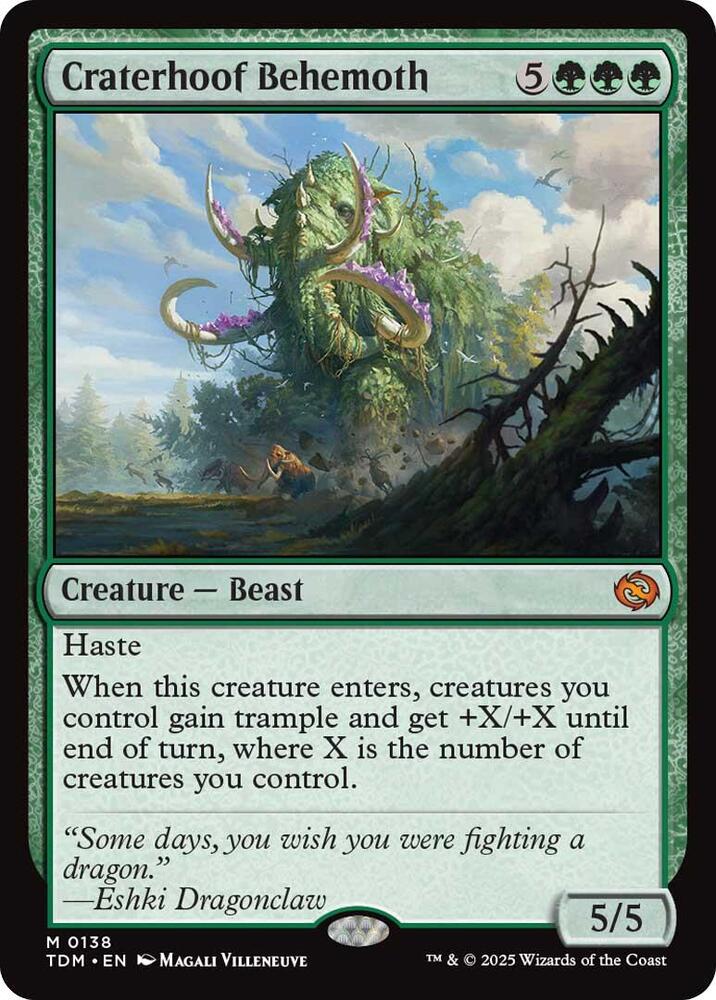 Magic Craterhoof Behemoth #138 Tarkir: Dragonstorm Mythic Rare Non-Foil Near Mint Trading Card