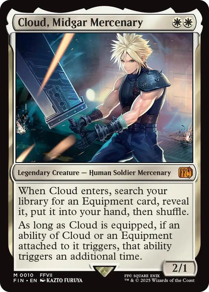 Magic Cloud, Midgar Mercenary #10 FINAL FANTASY Mythic Rare Non-Foil Near Mint English Trading Card — catalog front, TCGplayer SKU 8692160