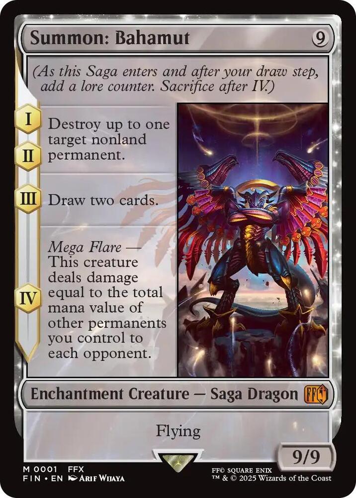 Magic Summon: Bahamut #1 FINAL FANTASY Mythic Rare Non-Foil Near Mint Trading Card