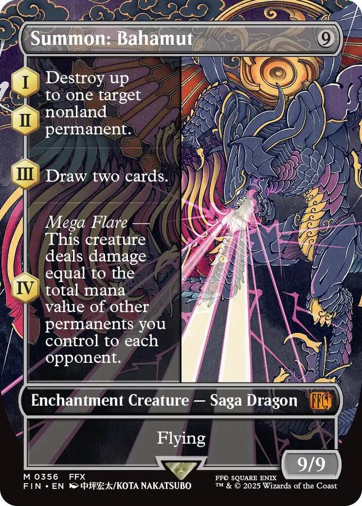 Magic Summon: Bahamut #356 FINAL FANTASY Borderless Non-Foil Near Mint Trading Card