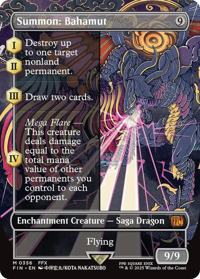 Magic Summon: Bahamut #356 FINAL FANTASY Borderless Non-Foil Near Mint Trading Card