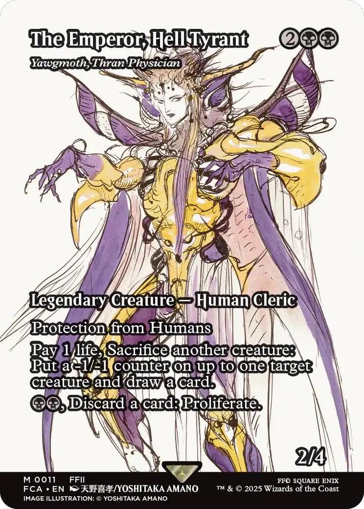 Magic The Emperor, Hell Tyrant - Yawgmoth, Thran Physician #11 FINAL FANTASY: Through the Ages Showcase Non-Foil Near Mint English Trading Card — catalog front, TCGplayer SKU 8716780