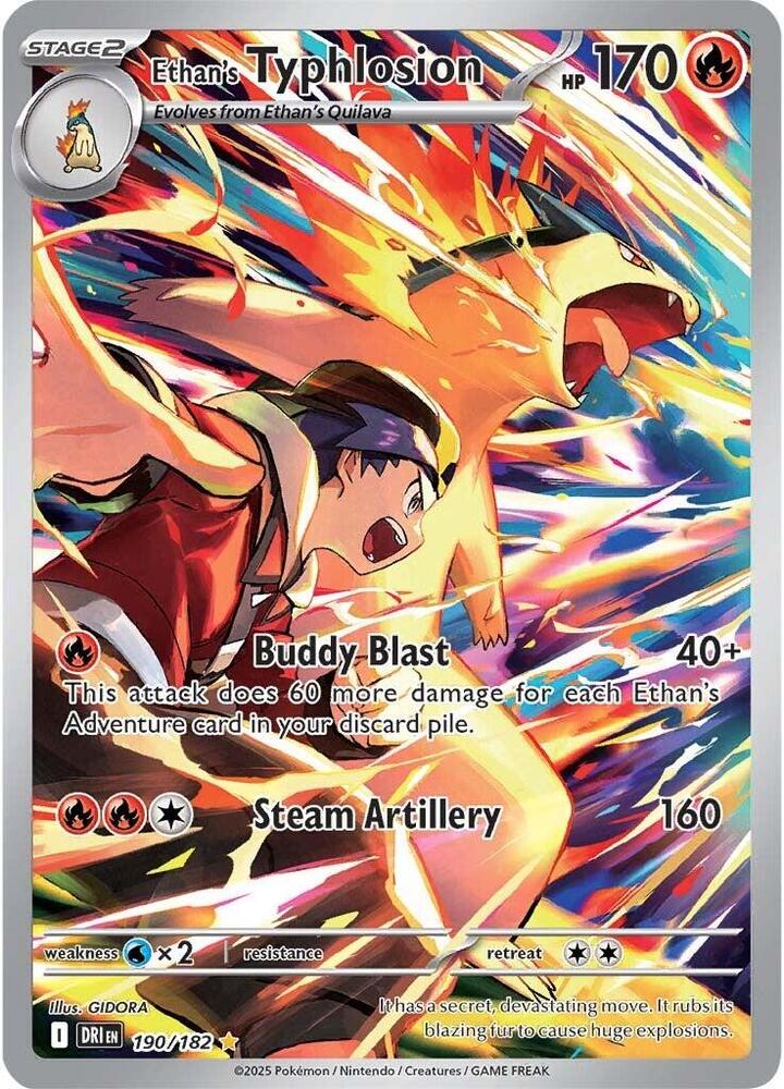 Pokémon Ethan's Typhlosion #190/182 SV10: Destined Rivals Illustration Rare Holofoil Near Mint English Trading Card — catalog front, TCGplayer SKU 8727993