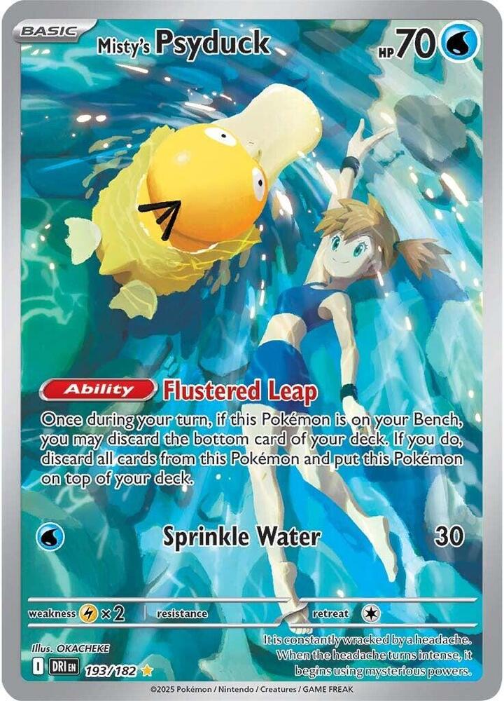 Pokémon Misty's Psyduck #193/182 SV10: Destined Rivals Illustration Rare Holofoil Near Mint Trading Card