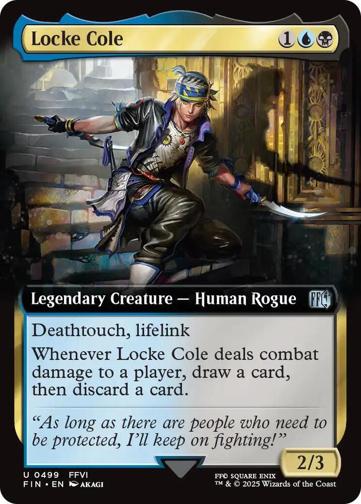 Magic Locke Cole #499 FINAL FANTASY Extended Art Foil Near Mint English Trading Card — catalog front, TCGplayer SKU 8733136