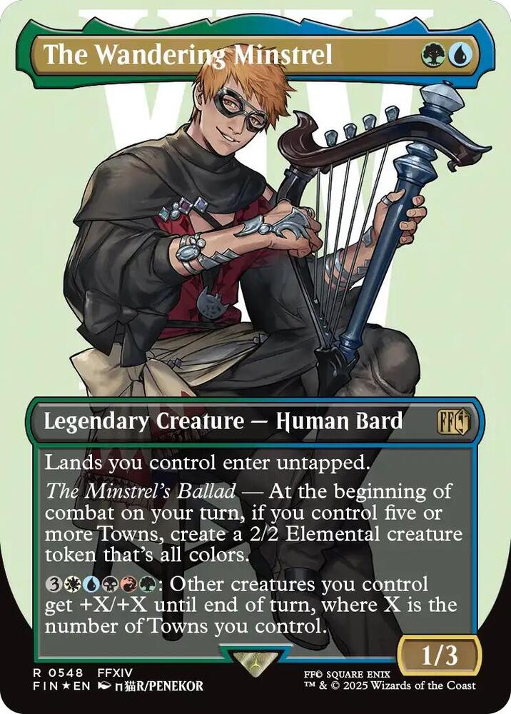 Magic The Wandering Minstrel (Borderless) #548 FINAL FANTASY Surge Foil Foil Near Mint Trading Card