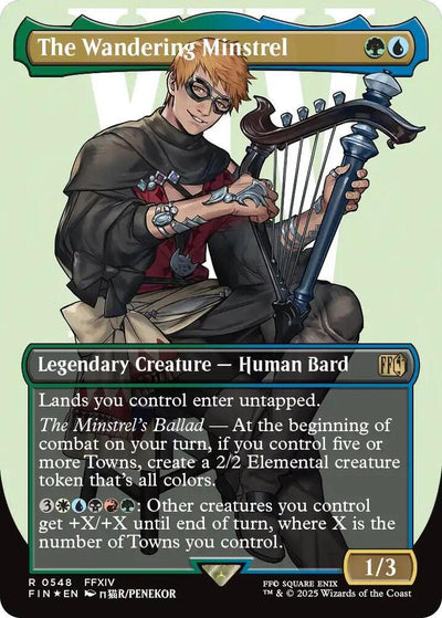 Magic The Wandering Minstrel (Borderless) #548 FINAL FANTASY Surge Foil Foil Near Mint Trading Card