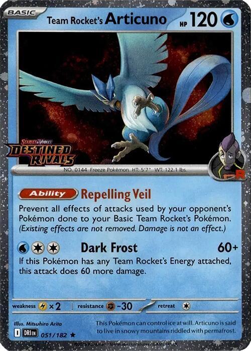 Team Rocket's Articuno - 051/182 (Cosmos Holo) : 051/182