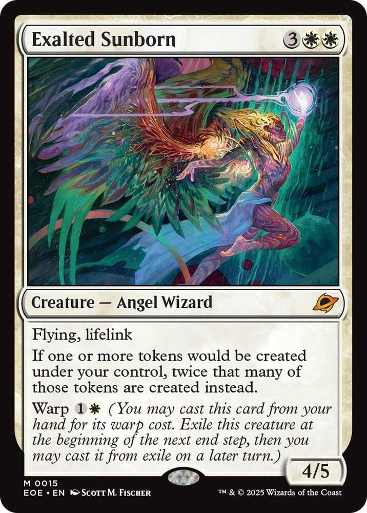 Magic Exalted Sunborn #15 Edge of Eternities Mythic Rare Non-Foil Near Mint English Trading Card — catalog front, TCGplayer SKU 8801185