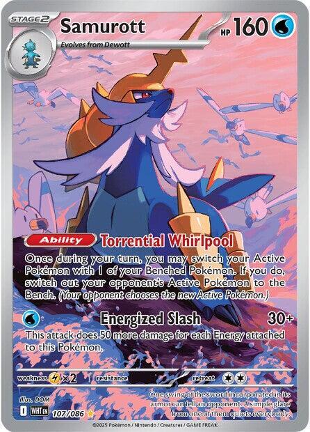 Pokémon Samurott #107/086 SV: White Flare Illustration Rare Holofoil Near Mint Trading Card