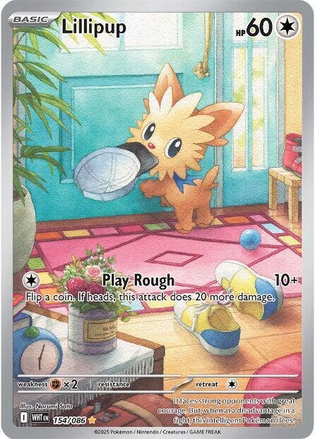 Pokémon Lillipup #154/086 SV: White Flare Illustration Rare Holofoil Near Mint Trading Card