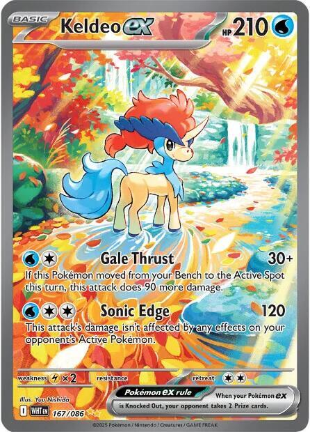 Pokémon Keldeo ex #167/086 SV: White Flare Special Illustration Rare Holofoil Near Mint Trading Card