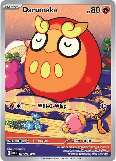 Pokémon Darumaka #097/086 SV: Black Bolt Illustration Rare Holofoil Near Mint English Trading Card — catalog front, TCGplayer SKU 8815857