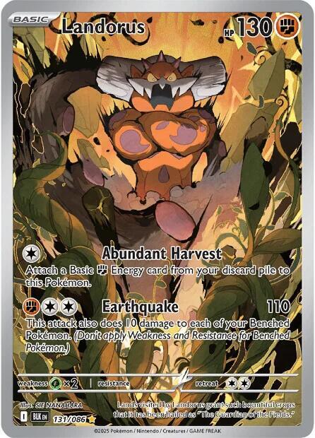 Pokémon Landorus #131/086 SV: Black Bolt Illustration Rare Holofoil Near Mint Trading Card
