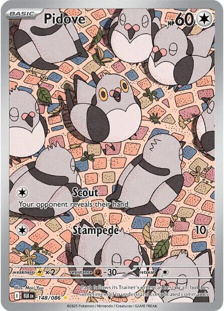 Pokémon Pidove #148/086 SV: Black Bolt Illustration Rare Holofoil Near Mint Trading Card