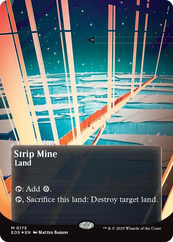 Magic Strip Mine (0175) (Borderless) #175 Edge of Eternities: Stellar Sights Galaxy Foil Foil Near Mint English Trading Card — catalog front, TCGplayer SKU 8828979