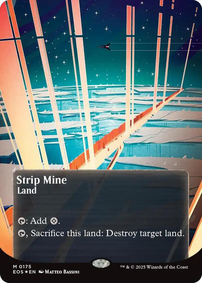 Magic Strip Mine (0175) (Borderless) #175 Edge of Eternities: Stellar Sights Galaxy Foil Foil Near Mint English Trading Card — catalog front, TCGplayer SKU 8828979
