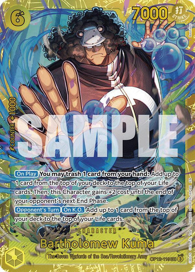 One Piece Card Game Bartholomew Kuma #OP12-119 Legacy of the Master SEC Foil Near Mint English Trading Card — catalog front, TCGplayer SKU 8830209