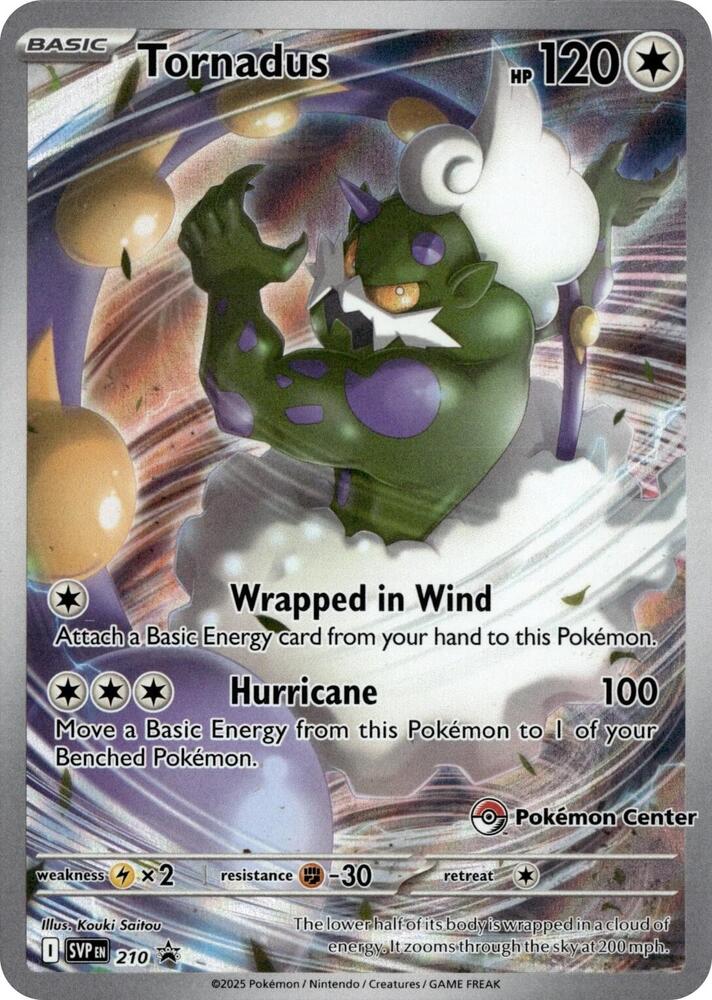 Pokémon Tornadus - 210 #210 SV: Scarlet & Violet Promo Cards Pokemon Center Exclusive Holofoil Near Mint English Trading Card — catalog front, TCGplayer SKU 8847290