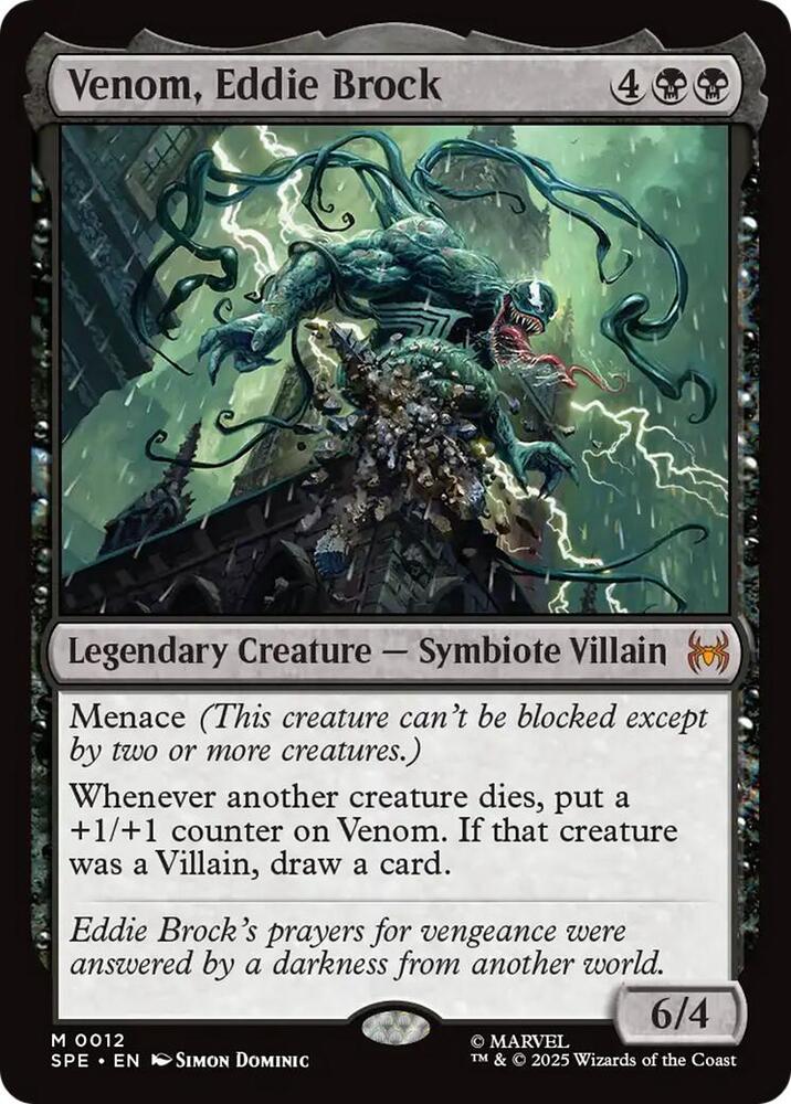 Magic Venom, Eddie Brock #12 Marvel's Spider-Man: Eternal-Legal Mythic Rare Foil Near Mint English Trading Card — catalog front, TCGplayer SKU 8861315