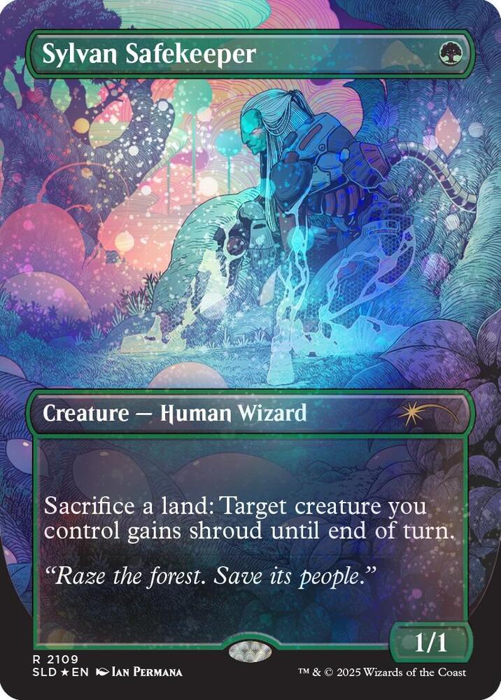 Magic Sylvan Safekeeper #2109 Secret Lair Drop Series Galaxy Foil Foil Near Mint English Trading Card — catalog front, TCGplayer SKU 8870789