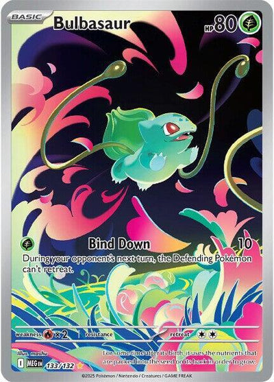 Pokémon Bulbasaur #133/132 ME01: Mega Evolution Illustration Rare Holofoil Near Mint Trading Card