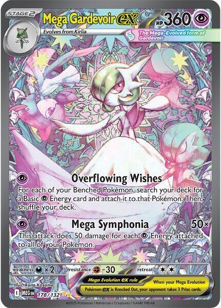 Pokémon Mega Gardevoir ex #178/132 ME01: Mega Evolution Special Illustration Rare Holofoil Near Mint Trading Card