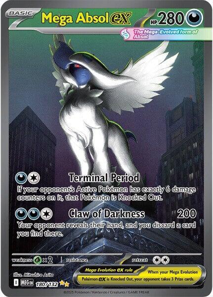 Pokémon Mega Absol ex #180/132 ME01: Mega Evolution Special Illustration Rare Holofoil Near Mint Trading Card