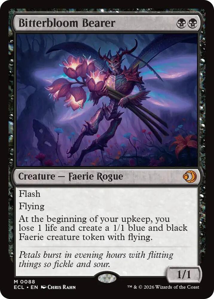 Magic Bitterbloom Bearer #88 Lorwyn Eclipsed Mythic Rare Non-Foil Near Mint English Trading Card — catalog front, TCGplayer SKU 8950278