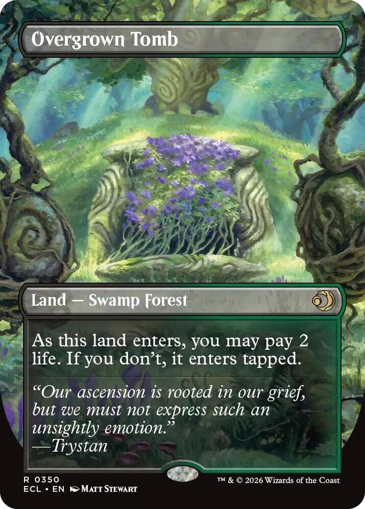 Magic Overgrown Tomb #350 Lorwyn Eclipsed Borderless Foil Near Mint English Trading Card — catalog front, TCGplayer SKU 8951687