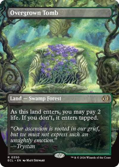 Magic Overgrown Tomb #350 Lorwyn Eclipsed Borderless Foil Near Mint English Trading Card — catalog front, TCGplayer SKU 8951687