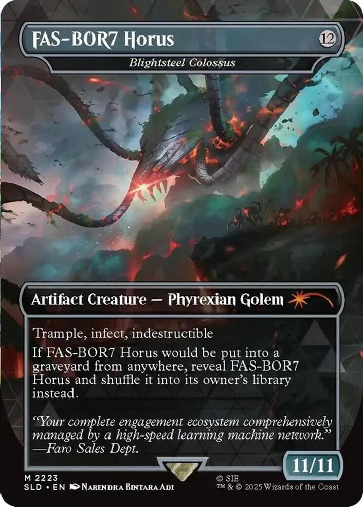 Magic FAS-BOR7 Horus - Blightsteel Colossus #2223 Secret Lair Drop Series Mythic Rare Non-Foil Near Mint Trading Card