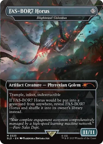 Magic FAS-BOR7 Horus - Blightsteel Colossus #2223 Secret Lair Drop Series Mythic Rare Non-Foil Near Mint Trading Card