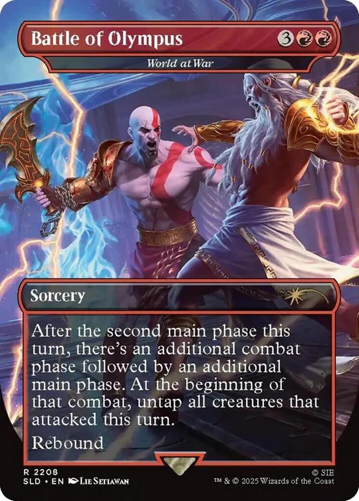 Magic Battle of Olympus - World at War #2208 Secret Lair Drop Series Rare Foil Near Mint English Trading Card — catalog front, TCGplayer SKU 9017657
