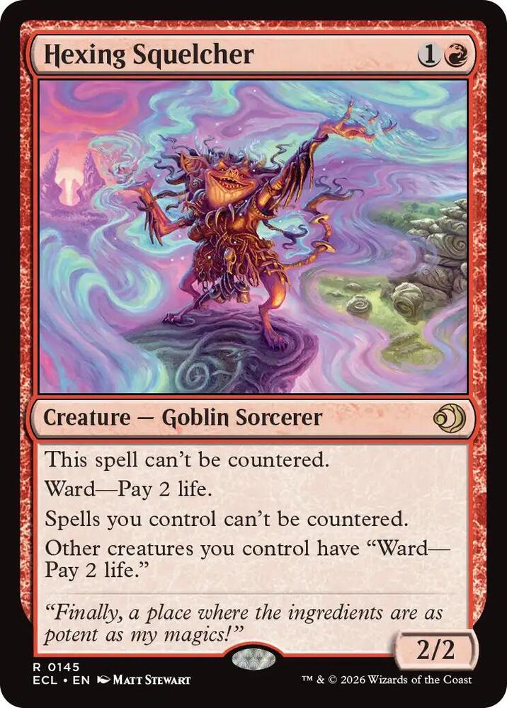 Magic Hexing Squelcher #145 Lorwyn Eclipsed Rare Foil Near Mint English Trading Card — catalog front, TCGplayer SKU 9066849