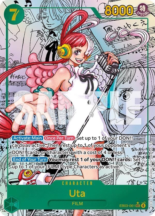 One Piece Card Game Uta (061) #EB03-061 Extra Booster: One Piece Heroines Edition Manga Foil Near Mint Trading Card