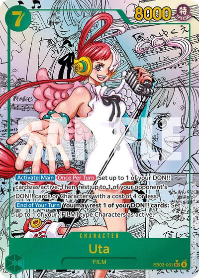 One Piece Card Game Uta (061) #EB03-061 Extra Booster: One Piece Heroines Edition Manga Foil Near Mint Trading Card