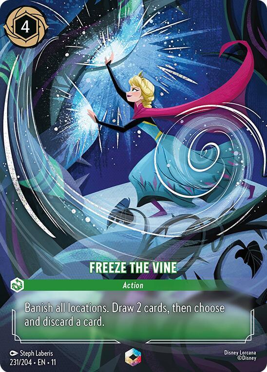 Lorcana TCG Freeze the Vine #231/204 Winterspell Enchanted Holofoil Near Mint English Trading Card — catalog front, TCGplayer SKU 9121481