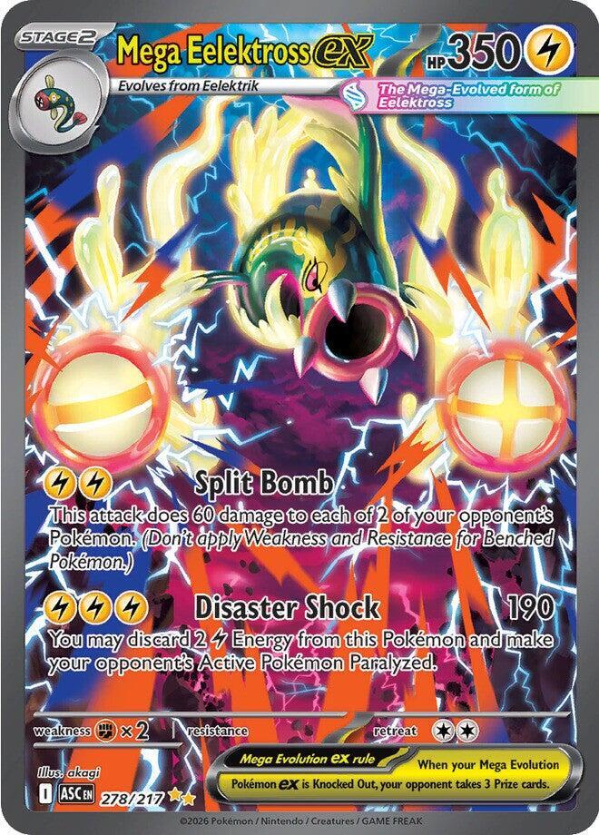 Pokémon Mega Eelektross ex #278/217 ME: Ascended Heroes Special Illustration Rare Holofoil Near Mint Trading Card